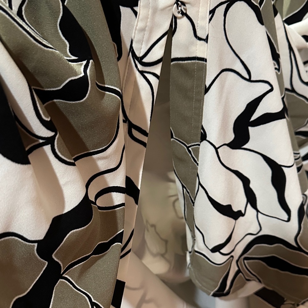 Nine West Olive and Black Patterned Midi Dress - Picture 7 of 7